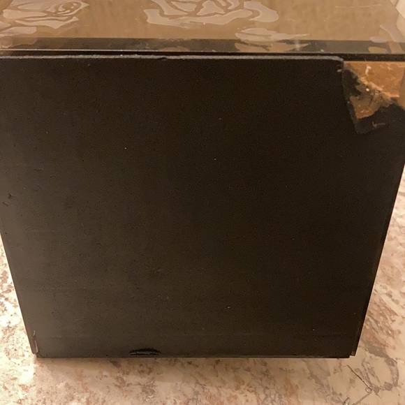 SQUARE SMOKED GLASS JEWELRY WITH ROSE 🌹 ART DECOR - Picture 6 of 10